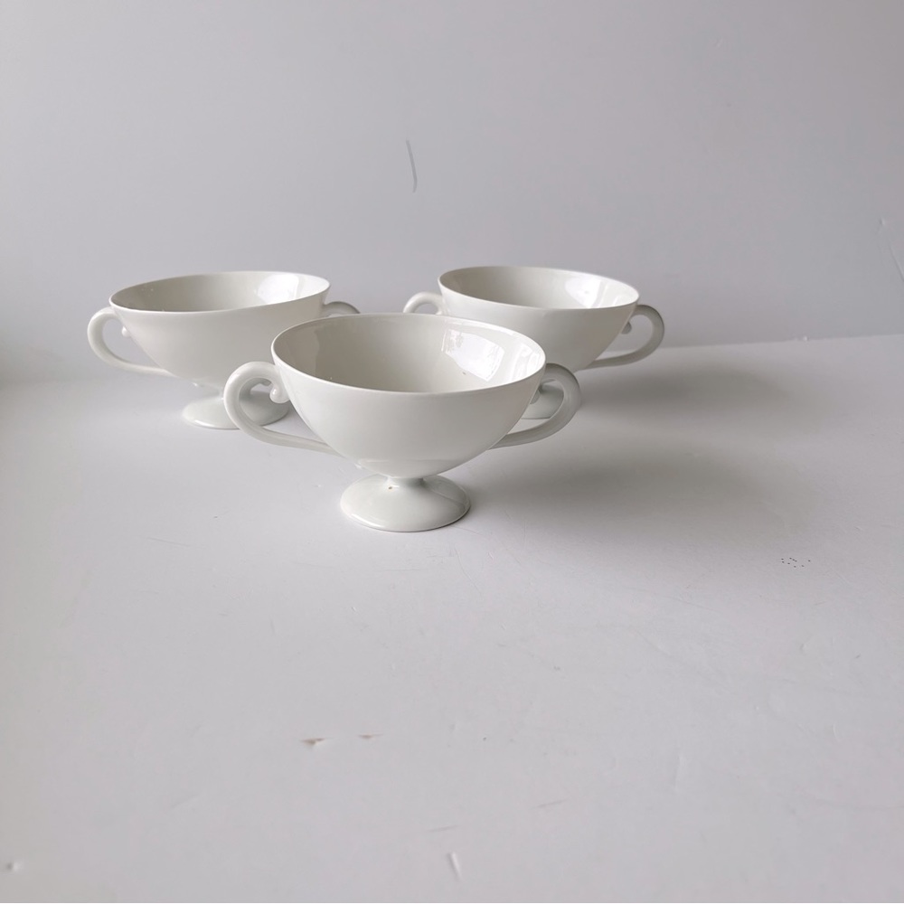 C.T. Altwasser Vintage Plain White Bouillon Cups